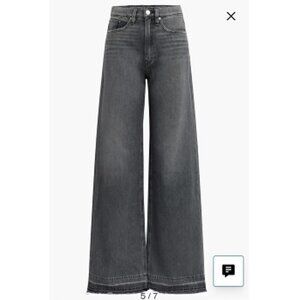 Hudson Jodie DBK Wide Leg Destructed Jeans Black, Size 28